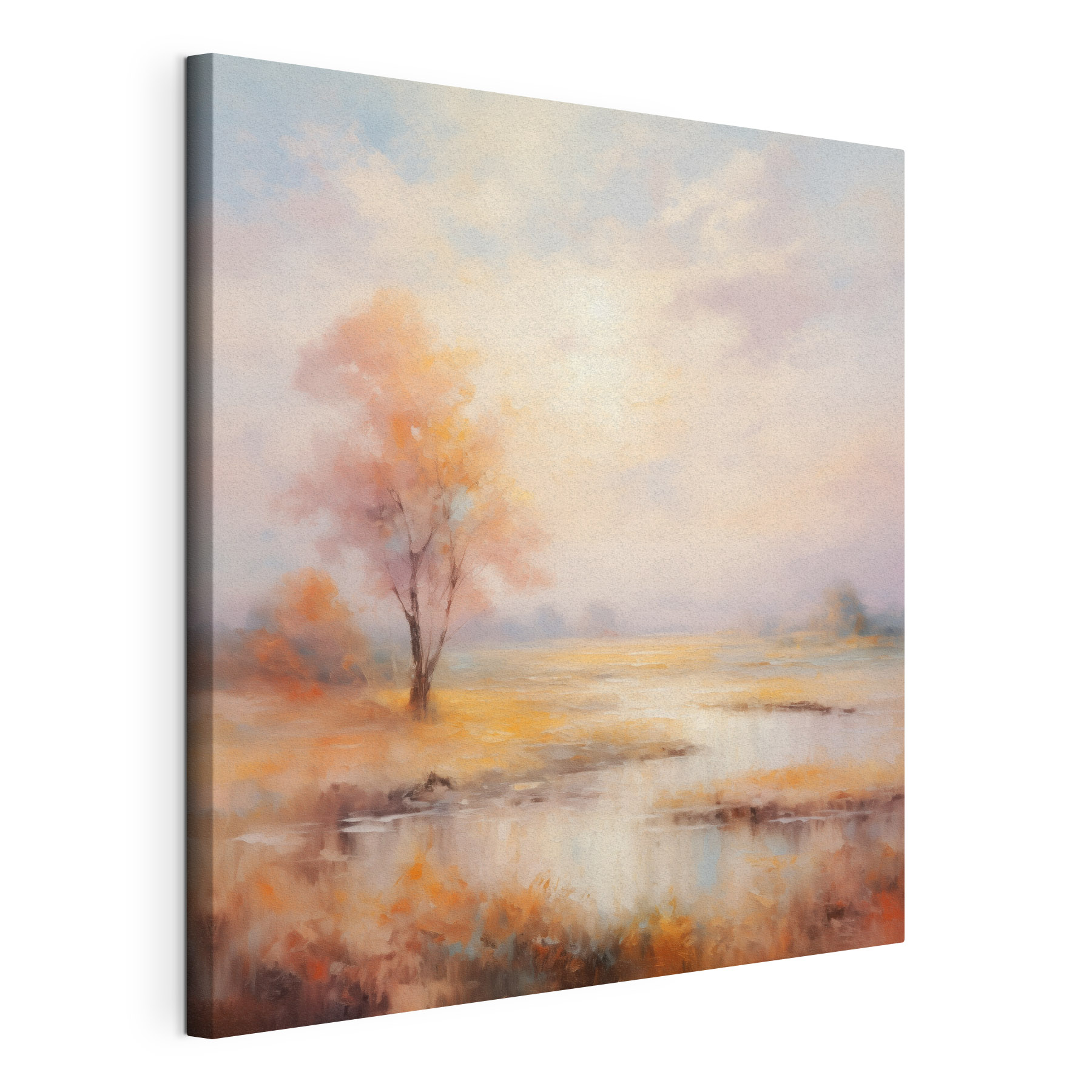 Painting of a tree in a marsh Painting of a tree in a marsh