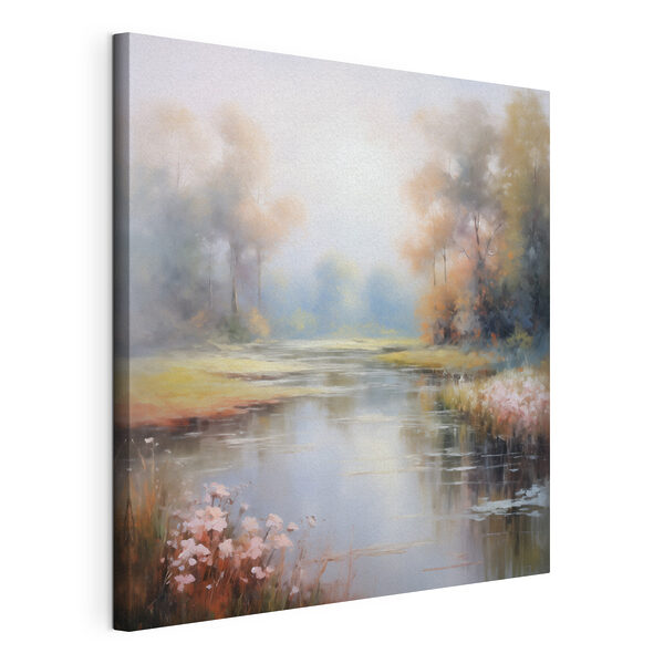 Quadri Dipinto raffigurante un fiume con alberi ed erba (COD: s43386) Quadri Quadri Dipinto raffigurante un fiume con alberi ed erba (COD: s43386)