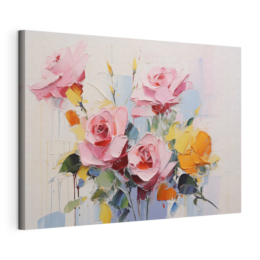 Painting of flowers on a white background Painting of flowers on a white background