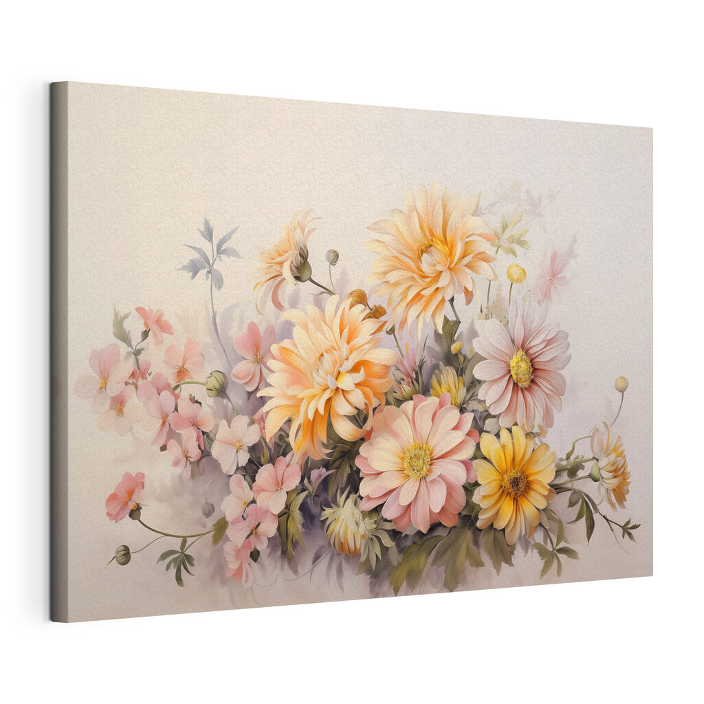 Painting of flowers on a white background
