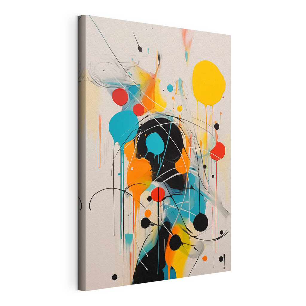 Painting of colorful circles and lines Painting of colorful circles and lines