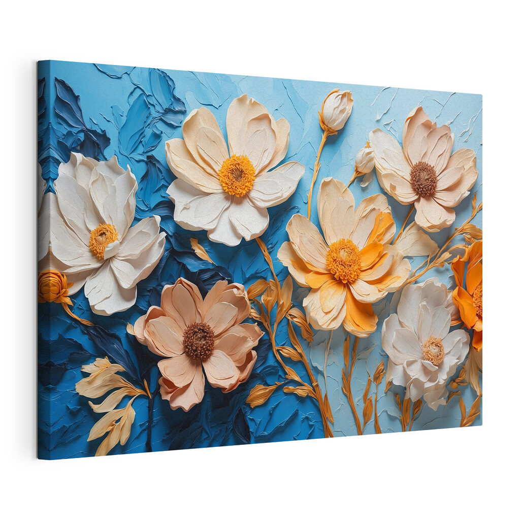 Colorful blossoms on vibrant backdrop Colorful blossoms on vibrant backdrop