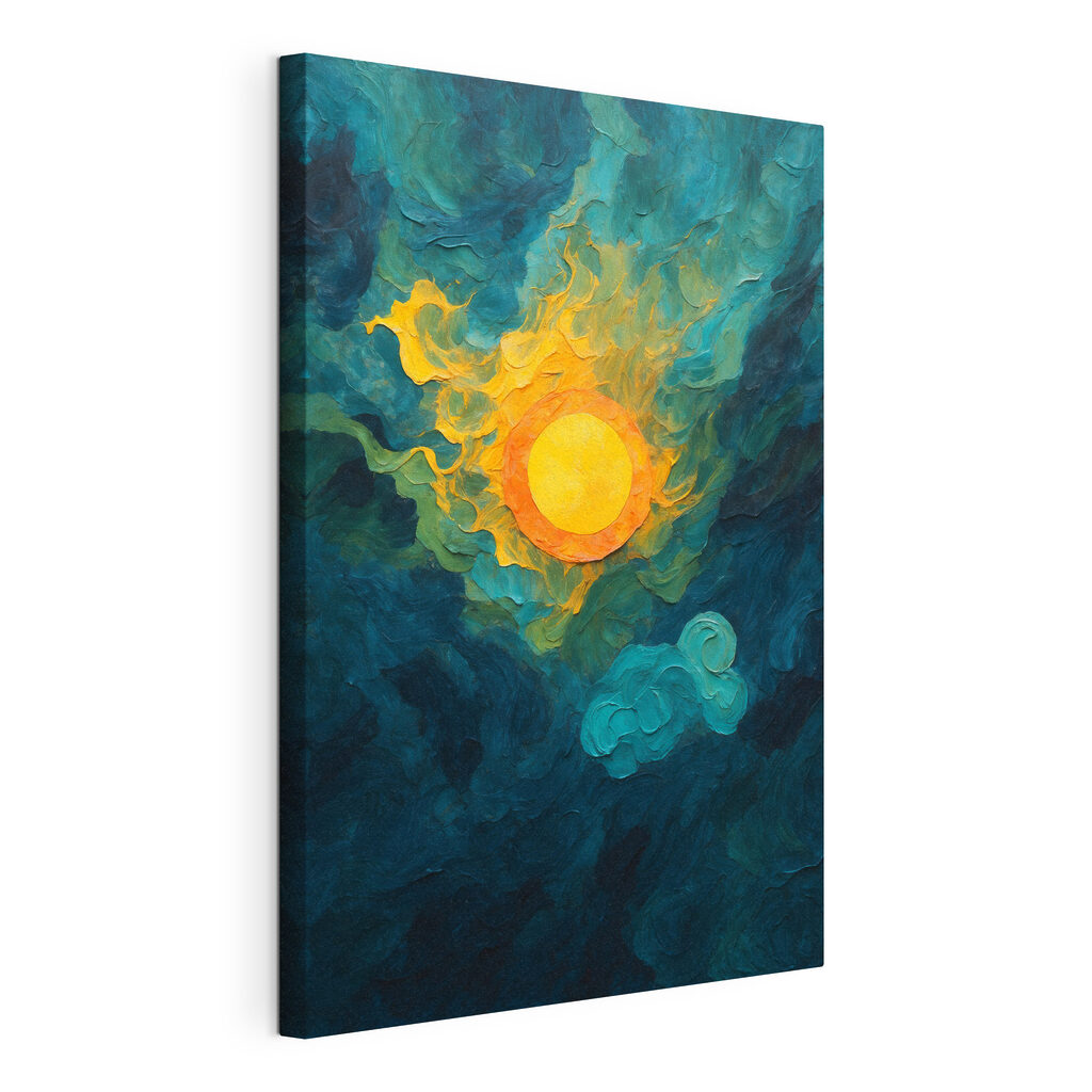 Painting of a sun and clouds Painting of a sun and clouds