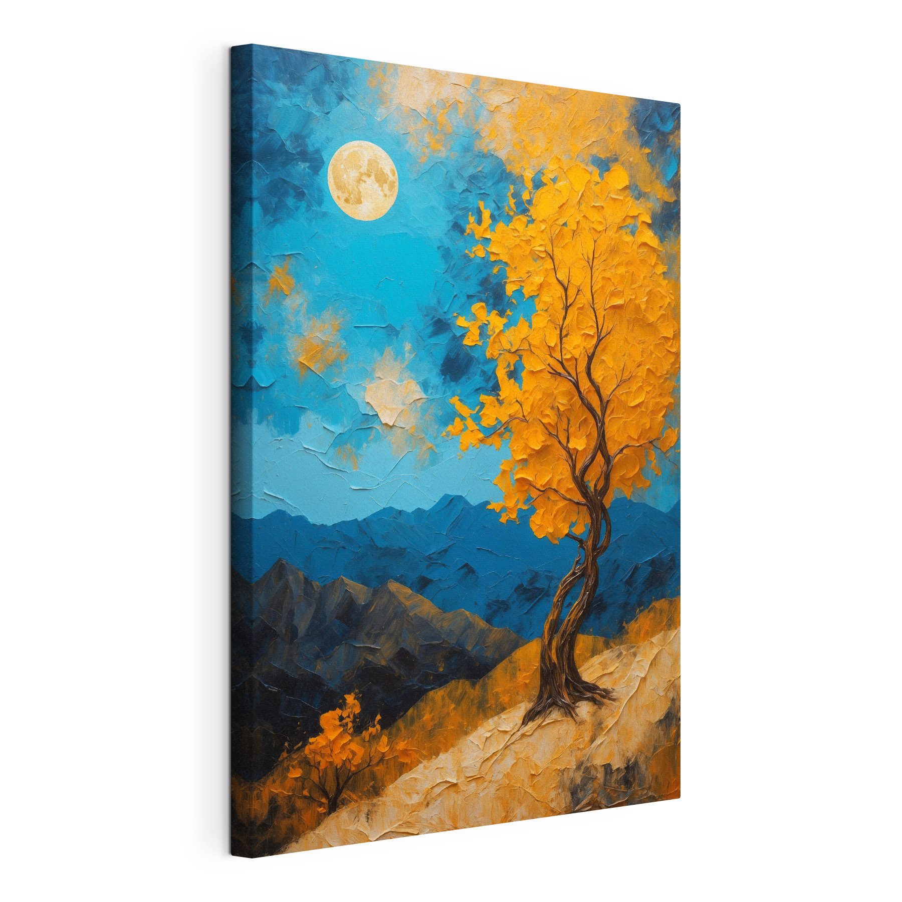 Painting of a tree with yellow leaves Painting of a tree with yellow leaves