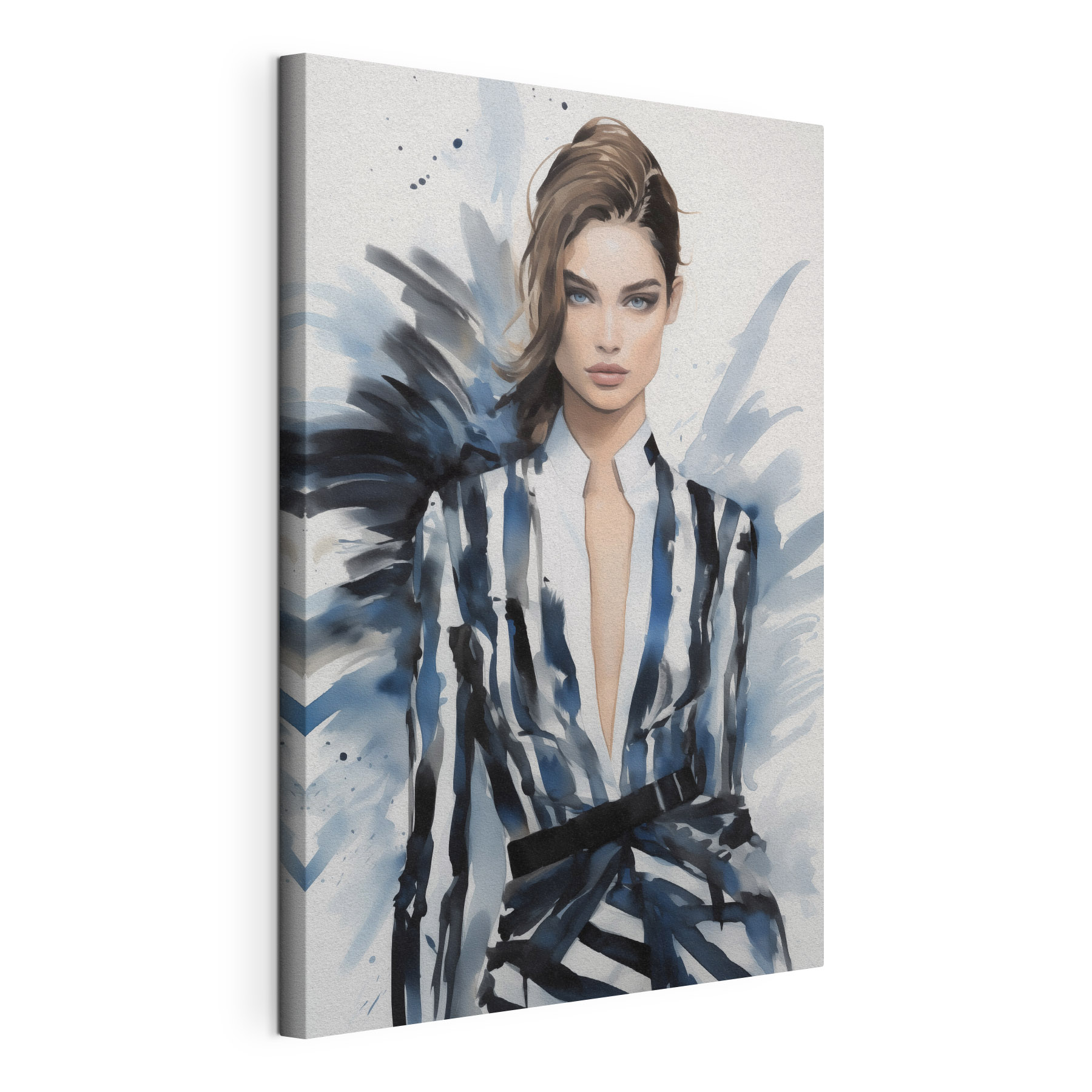 Woman in a striped jacket Woman in a striped jacket