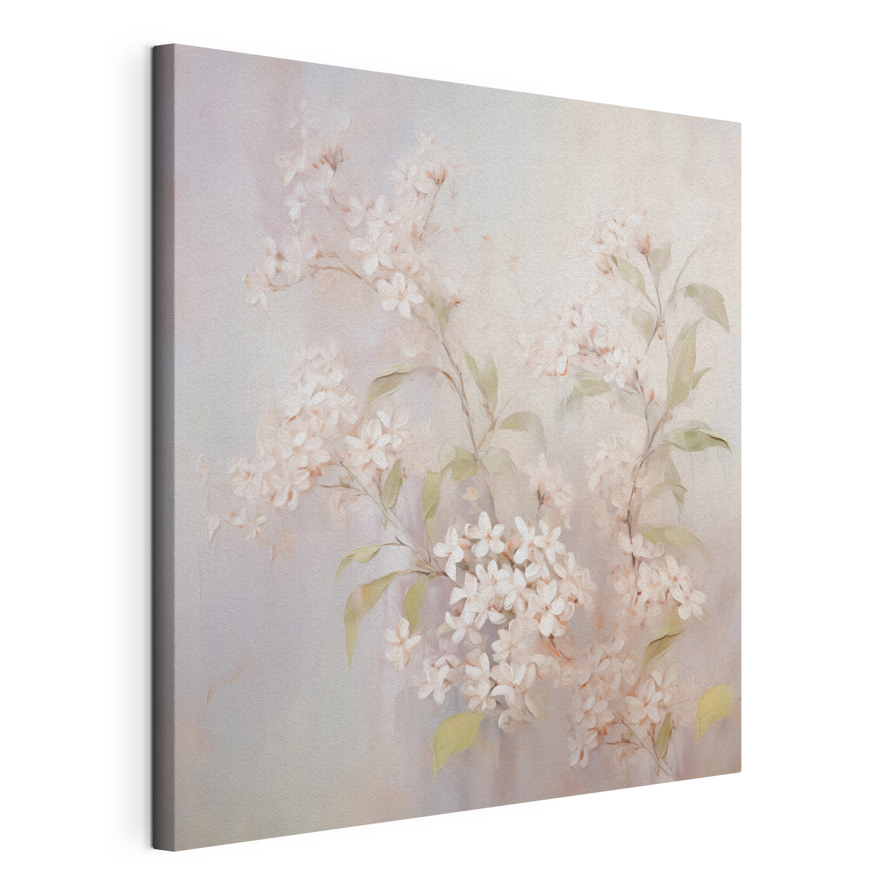 Painting of flowers on a branch