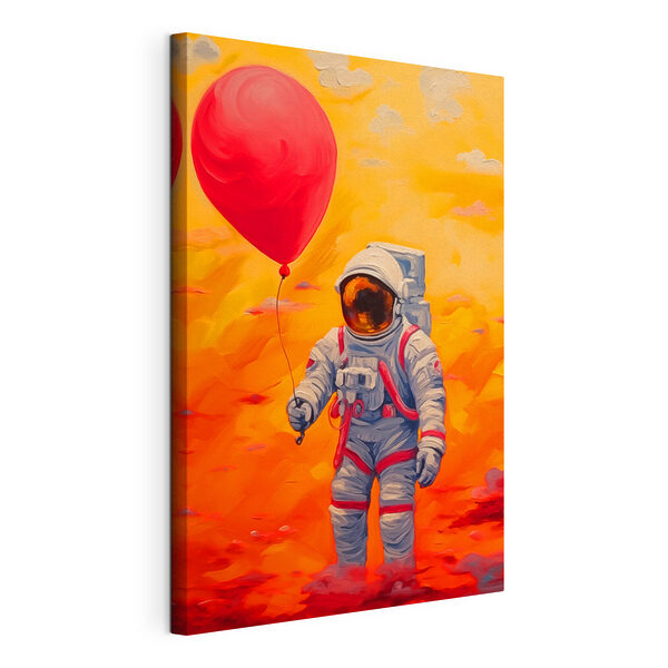 Un astronauta con in mano un palloncino Quadri Un astronauta con in mano un palloncino