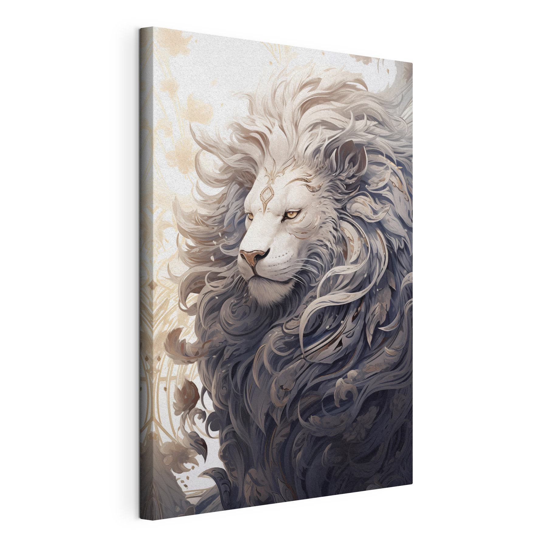 Lion with a decorative mane Lion with a decorative mane