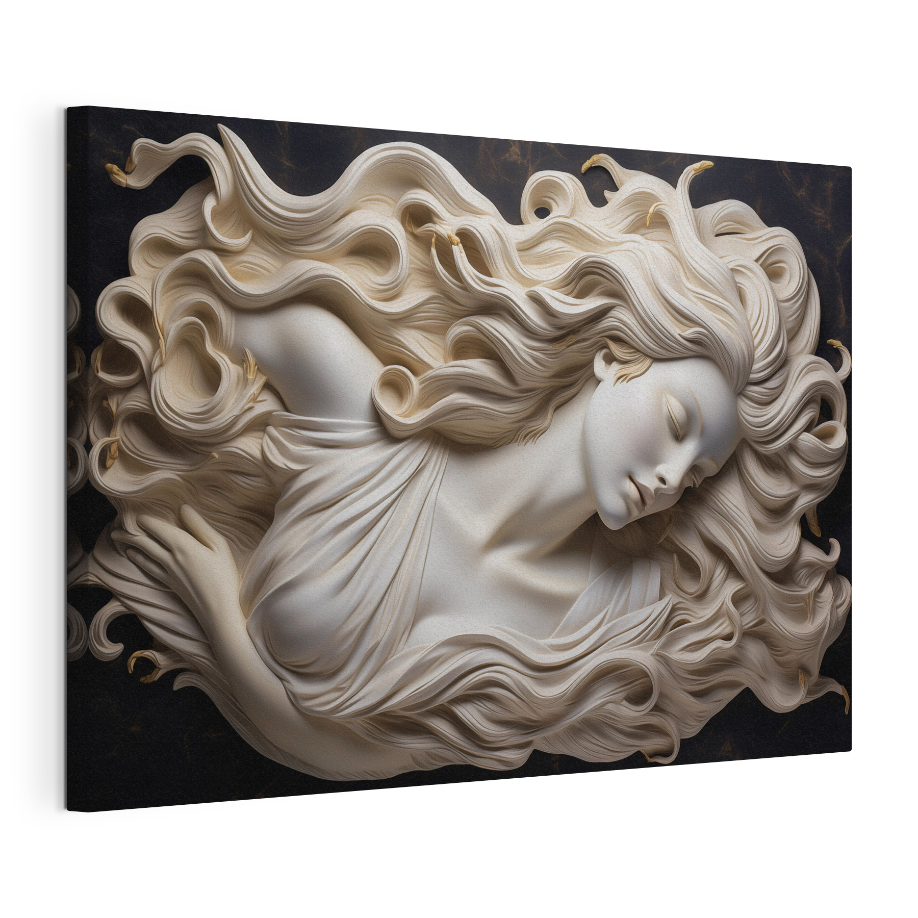 Statue of a woman with long hair Statue of a woman with long hair