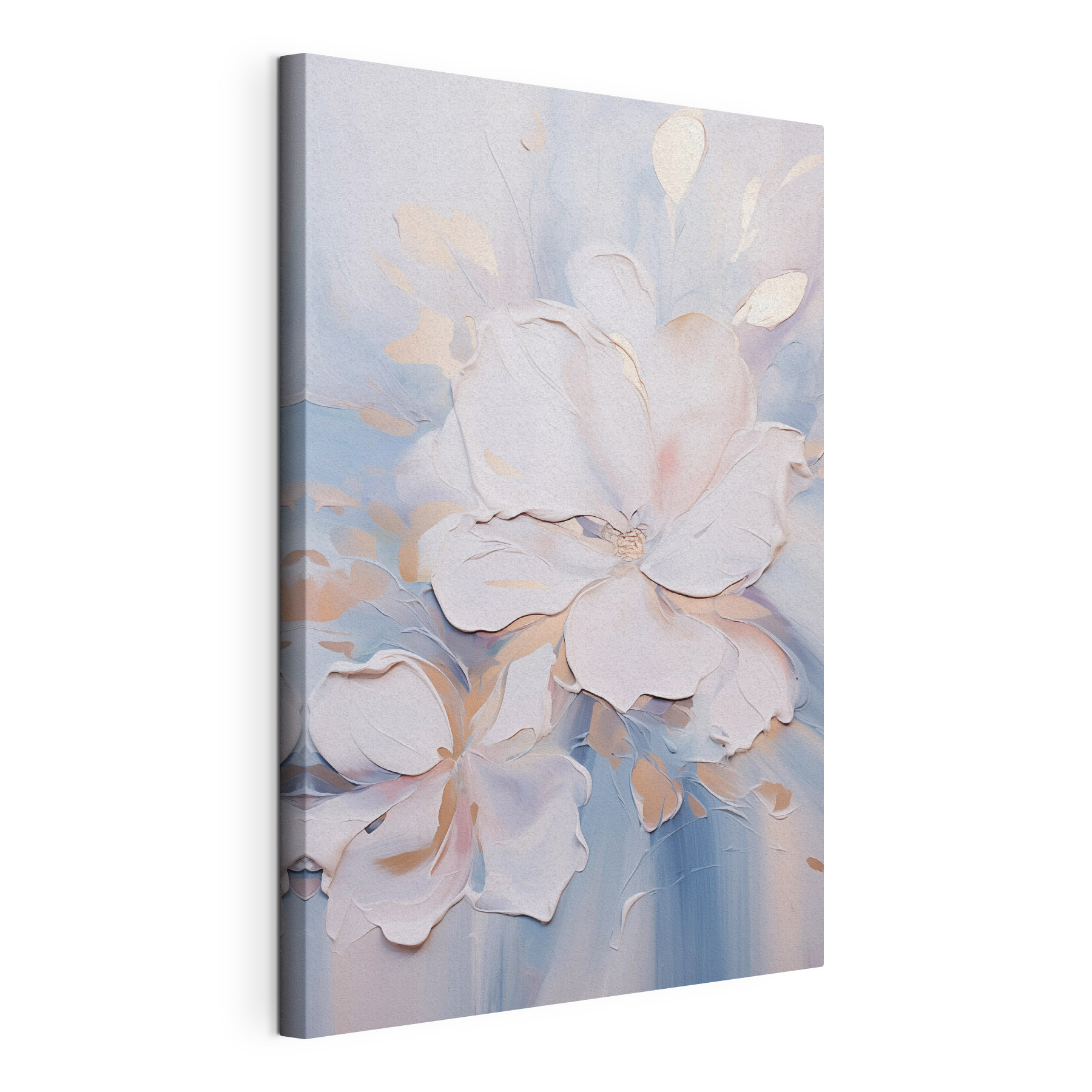 Painting of flowers on a white surface Painting of flowers on a white surface