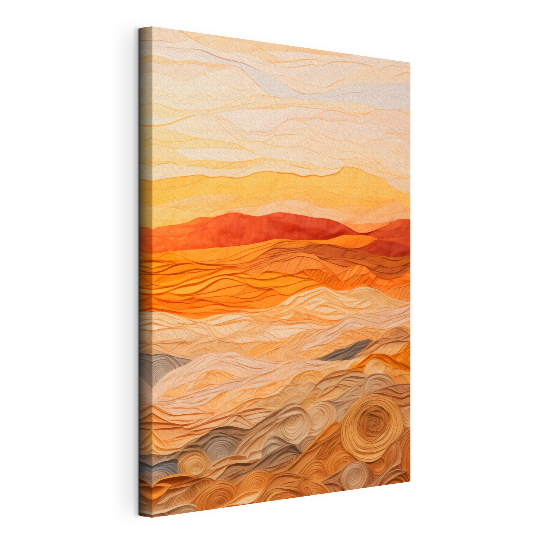 Art piece of fabric with wavy lines
