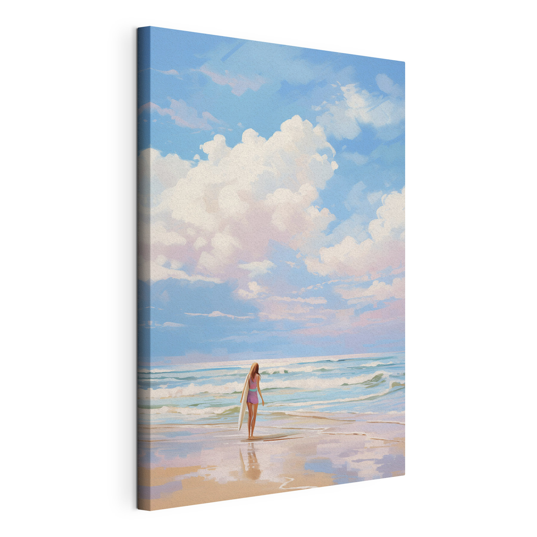 Girl holding a surfboard on a beach Girl holding a surfboard on a beach