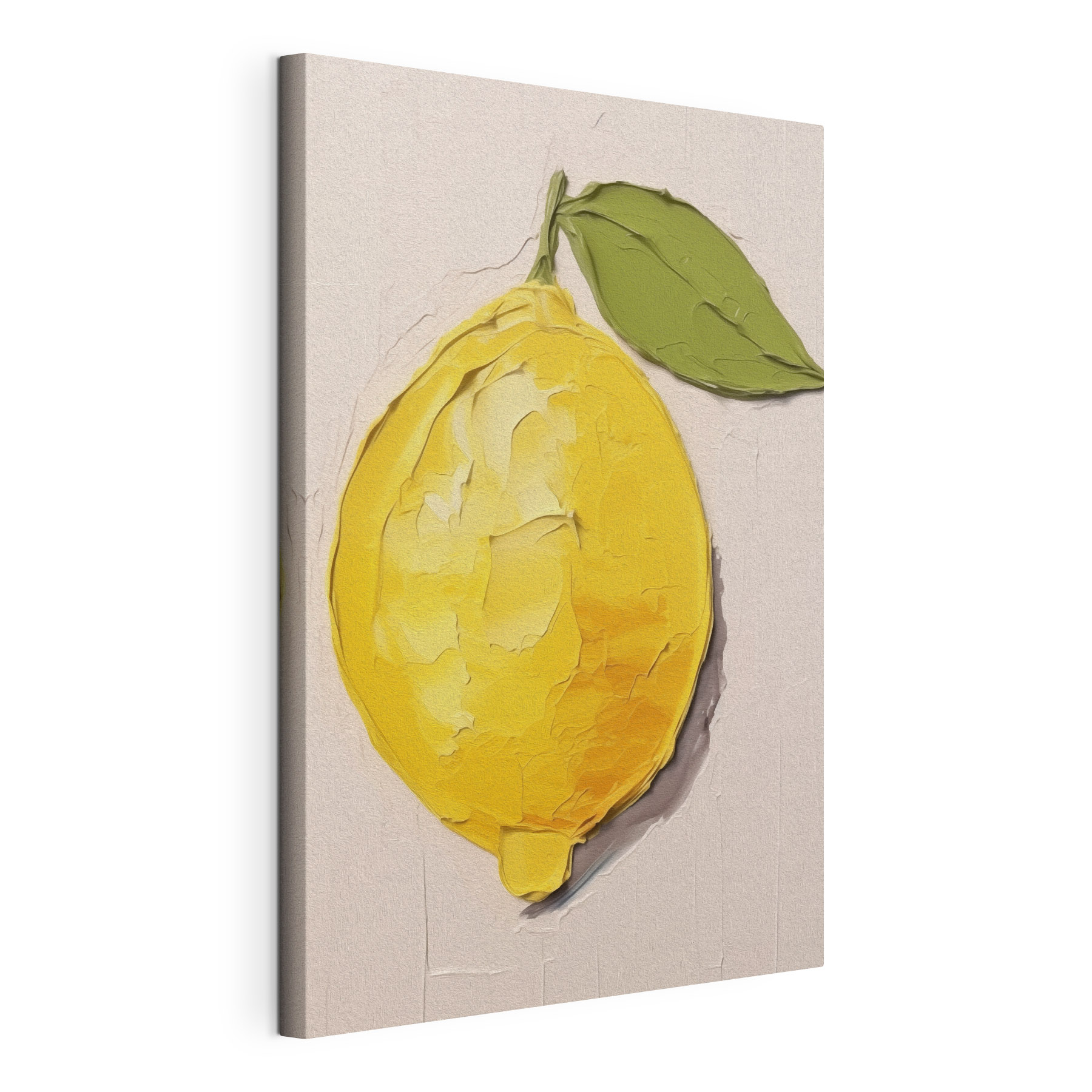 Lemon with leaves painted on it Lemon with leaves painted on it