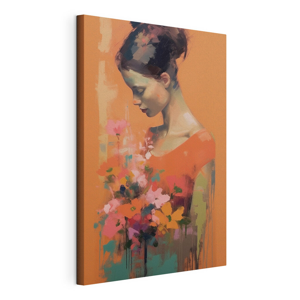 Woman holding flowers Woman holding flowers