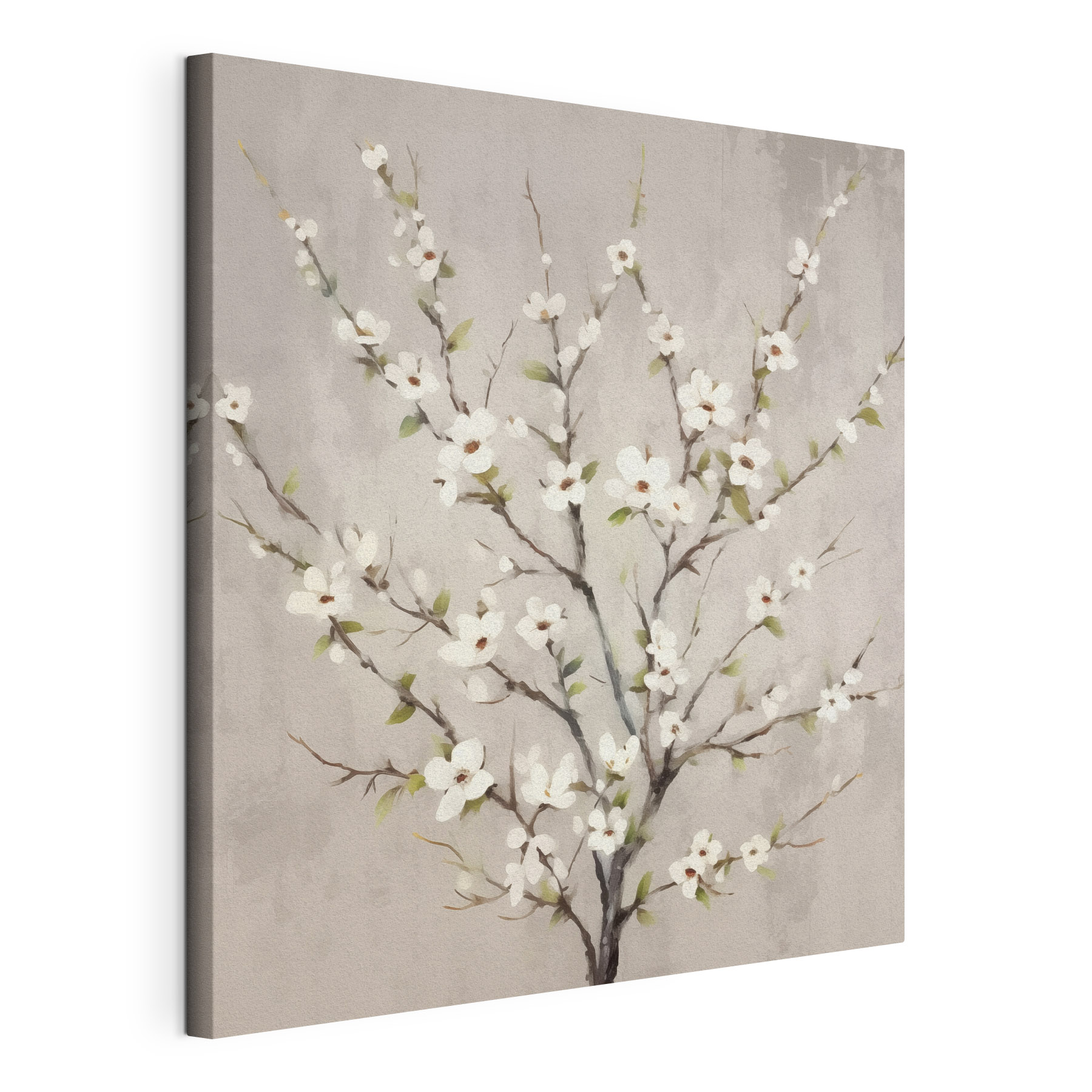 Painting of a tree with white flowers Painting of a tree with white flowers