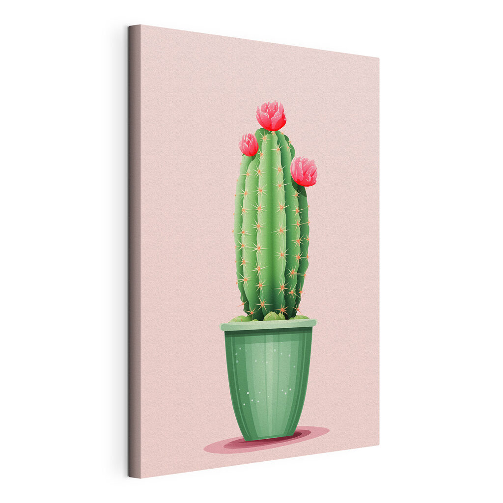 Cactus with flowers in a pot