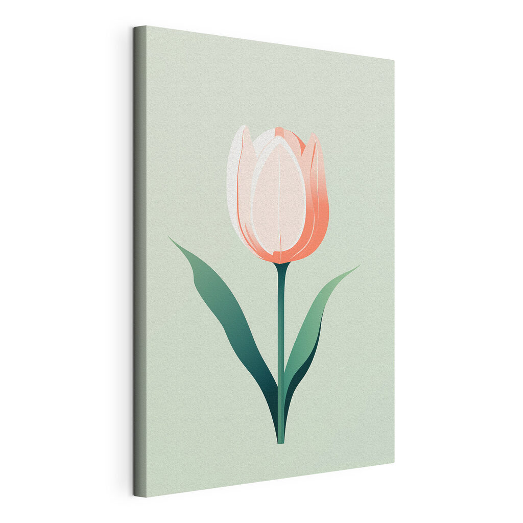 Pink flower with green leaves