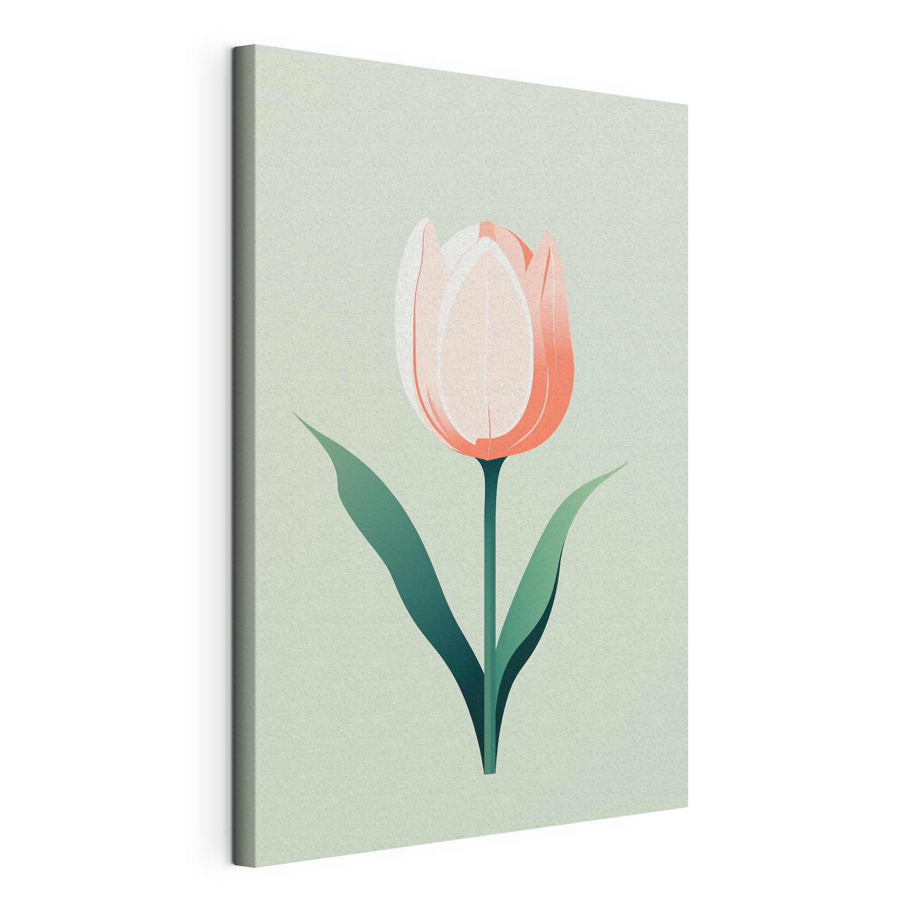 Pink flower with green leaves