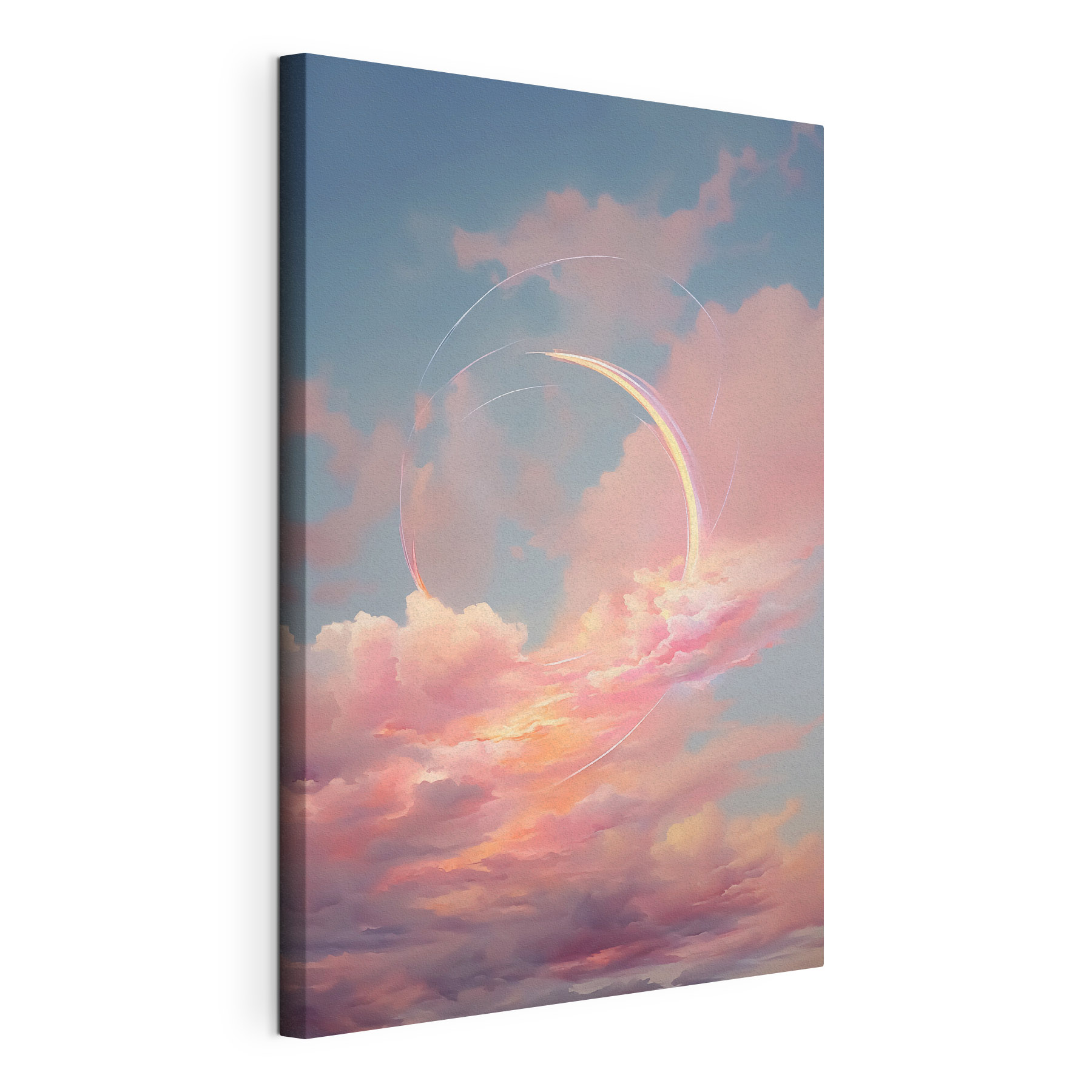 Pink clouds in the sky