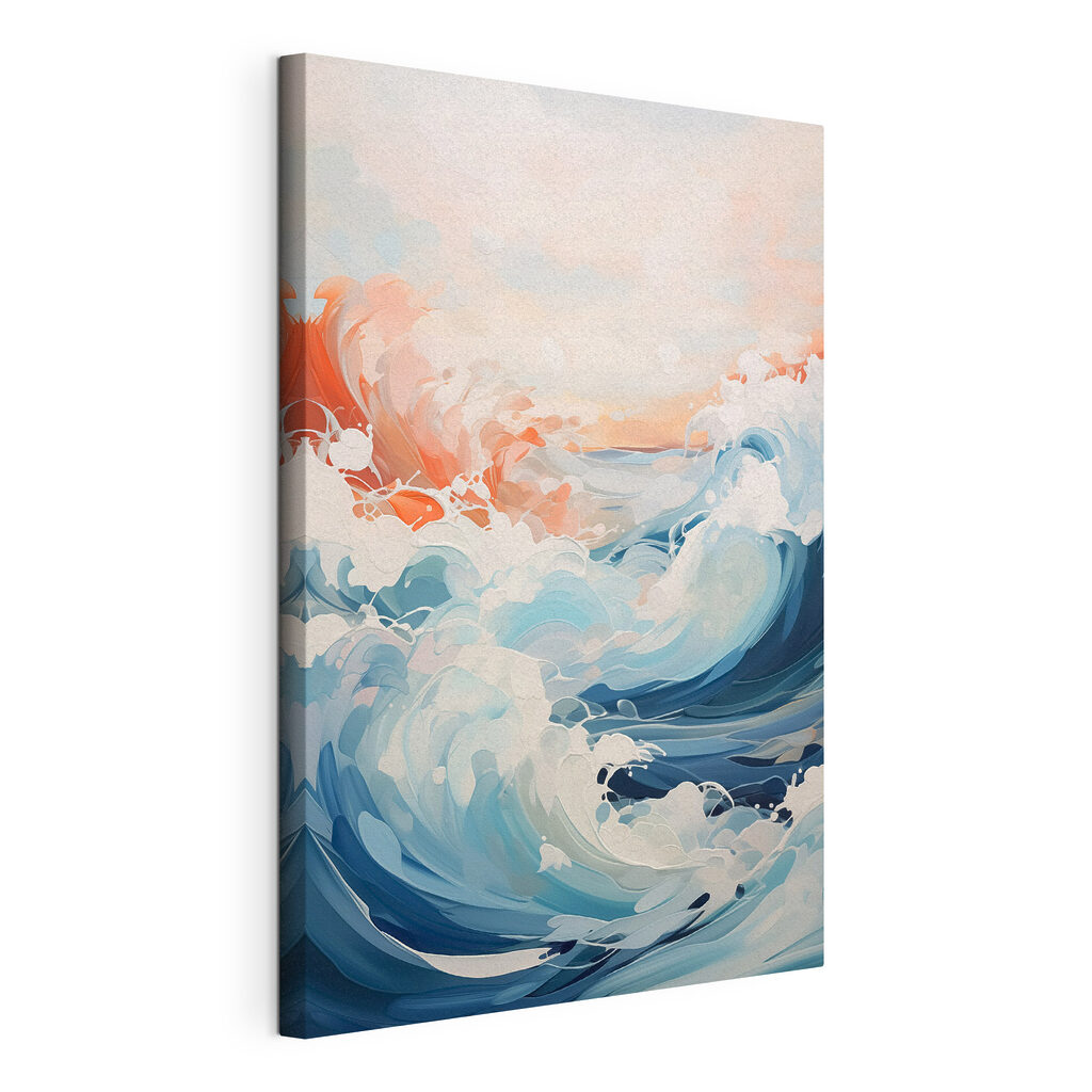 Painting of waves in the ocean Painting of waves in the ocean