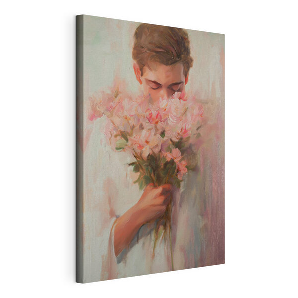 Quadri Dipinto raffigurante un uomo che annusa dei fiori (COD: s44162) Quadri Quadri Dipinto raffigurante un uomo che annusa dei fiori (COD: s44162)