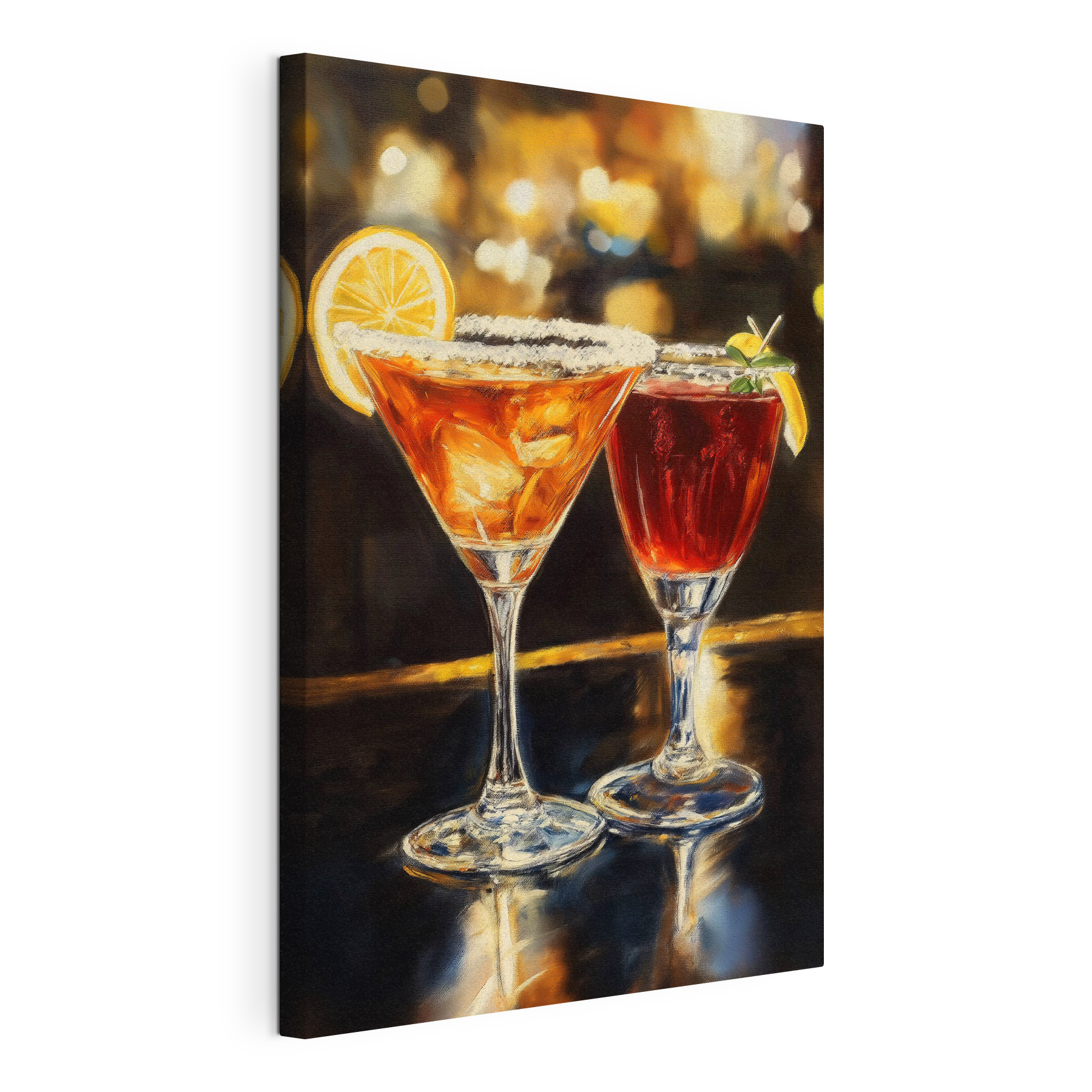 Two glasses of drinks on a table Two glasses of drinks on a table