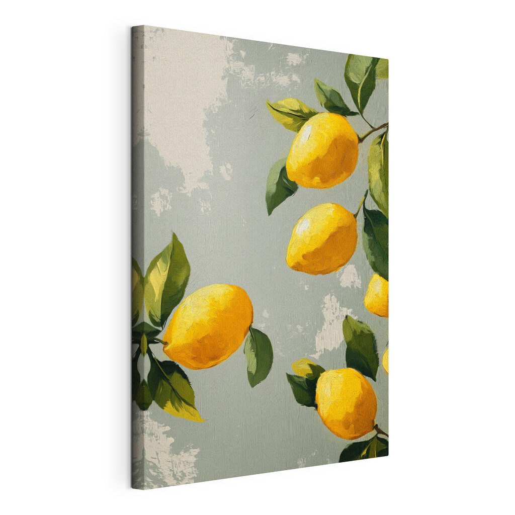 Painting of lemons on a tree