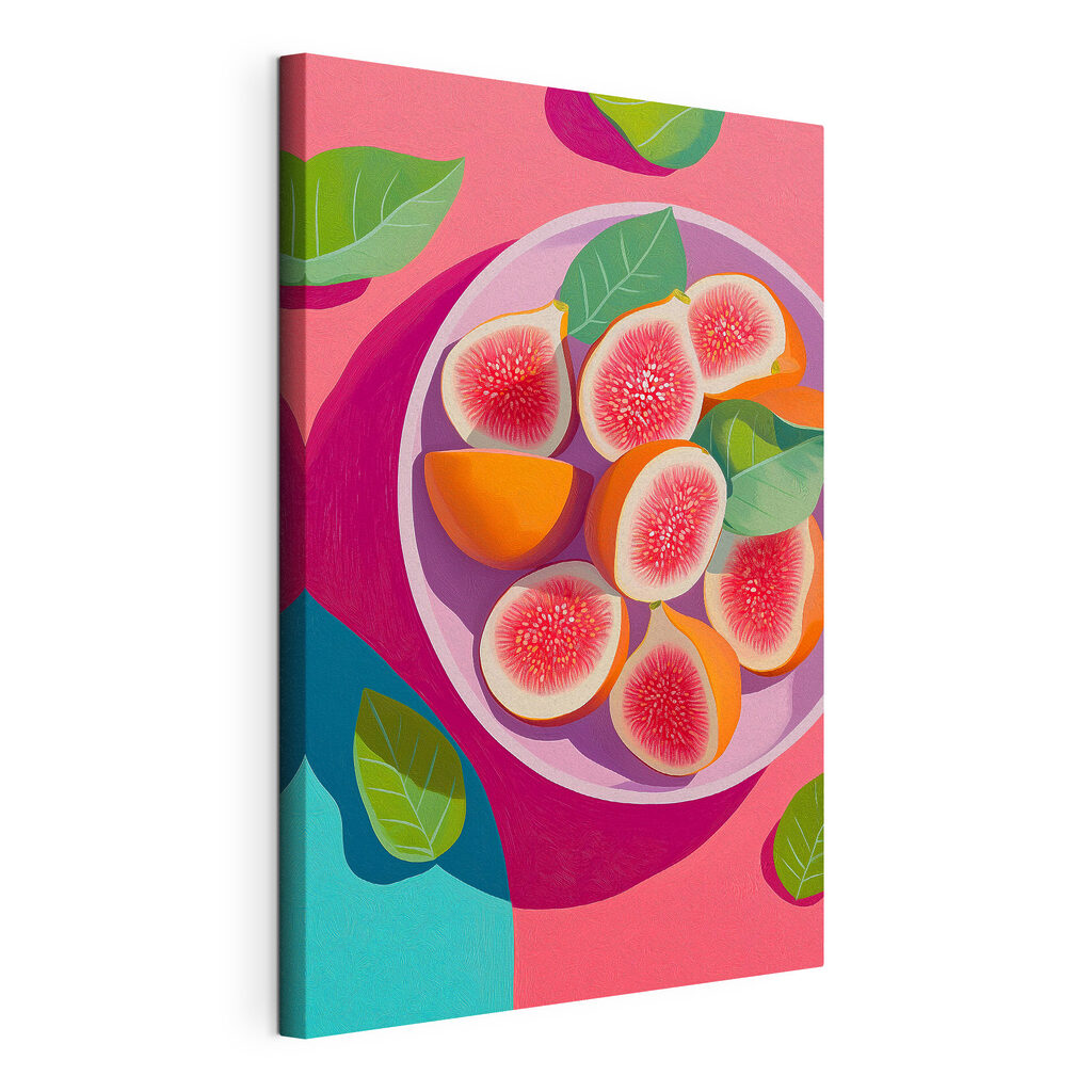 Bowl of fruit with leaves