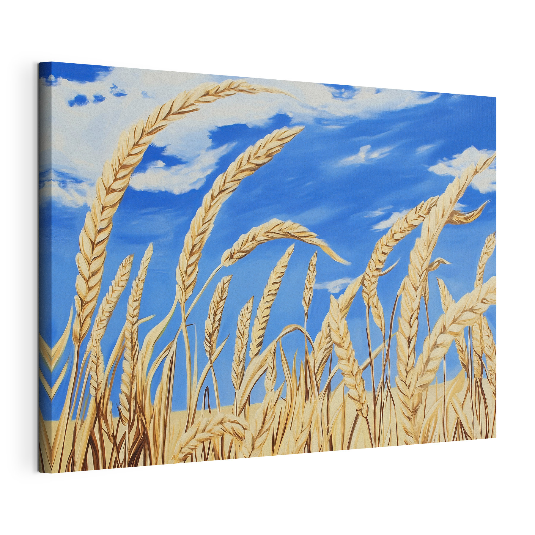 Painting of wheat in a field