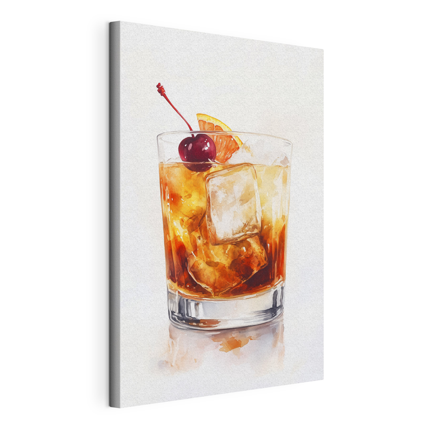 Glass with ice and a cherry on top