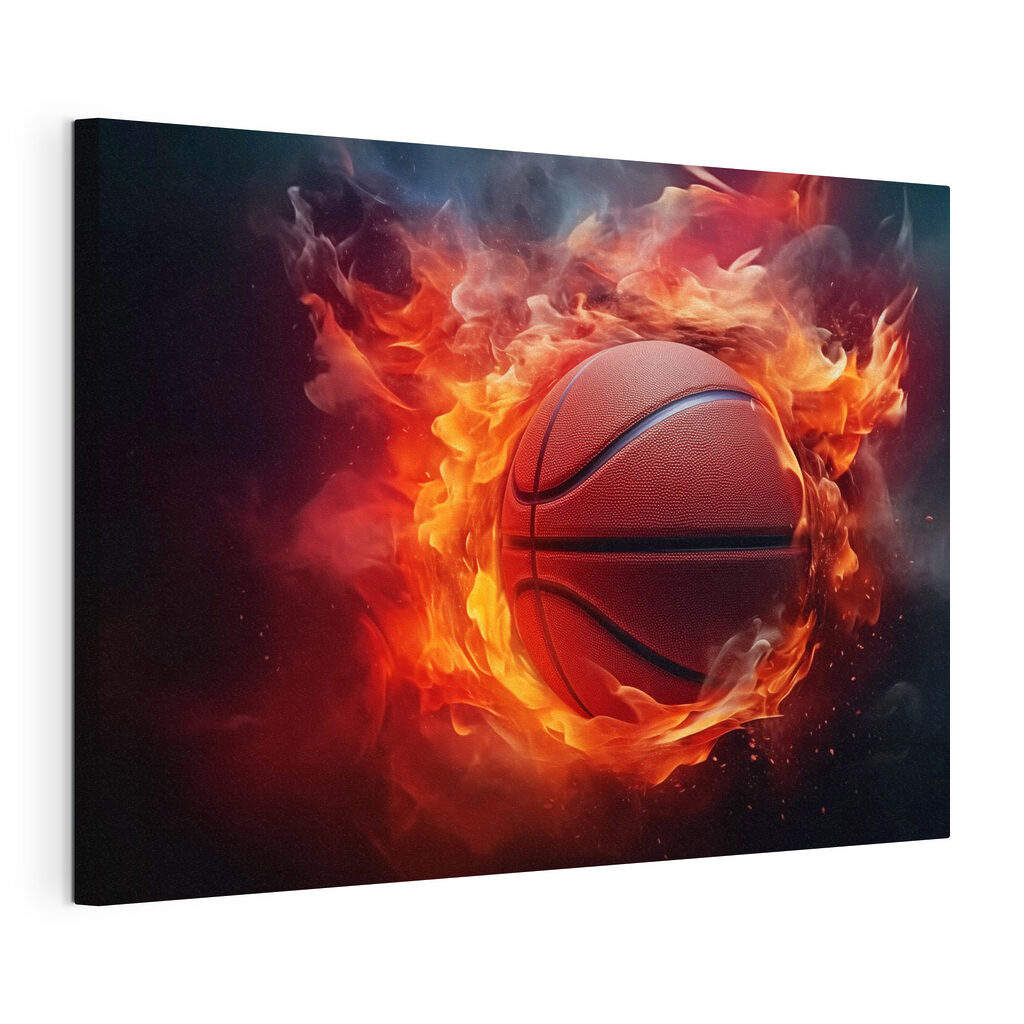 Basketball in flames on a black background Basketball in flames on a black background