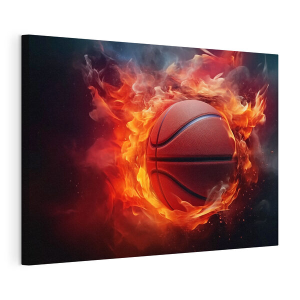 Quadri Pallacanestro in fiamme su sfondo nero (COD: s44272) Quadri Quadri Pallacanestro in fiamme su sfondo nero (COD: s44272)