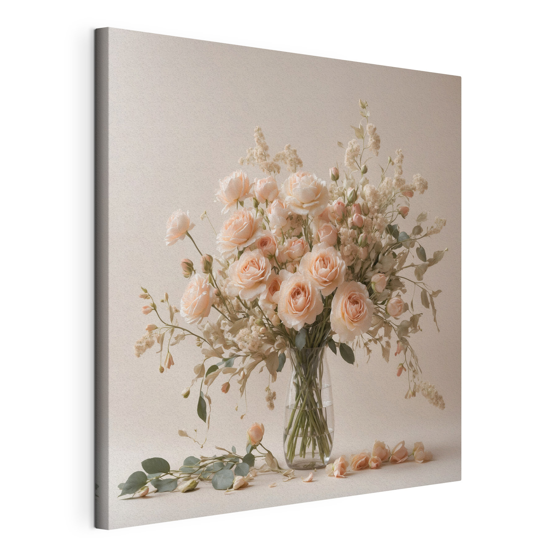 Vase of flowers on a white surface Vase of flowers on a white surface