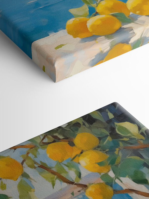 Bowl of lemons on a table next to a tree