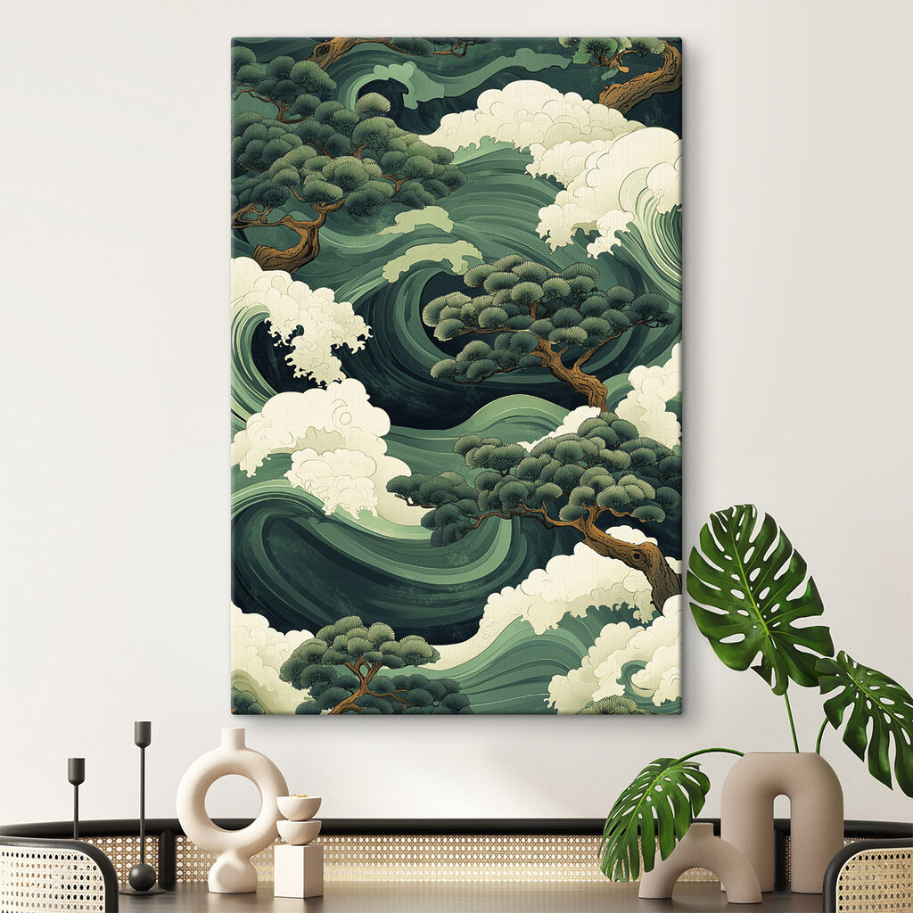Tree and waves of water