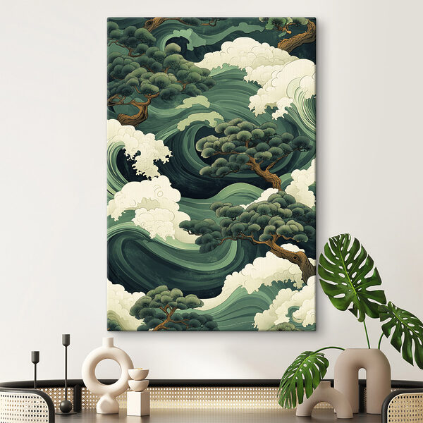 Tree and waves of water