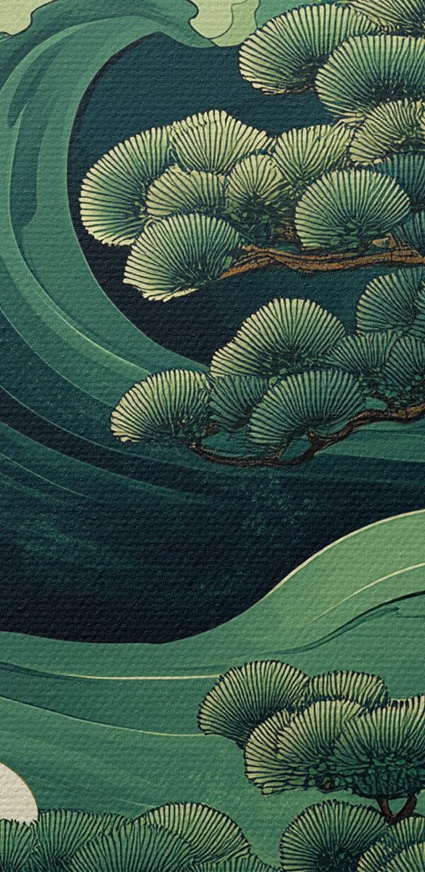 Tree and waves of water