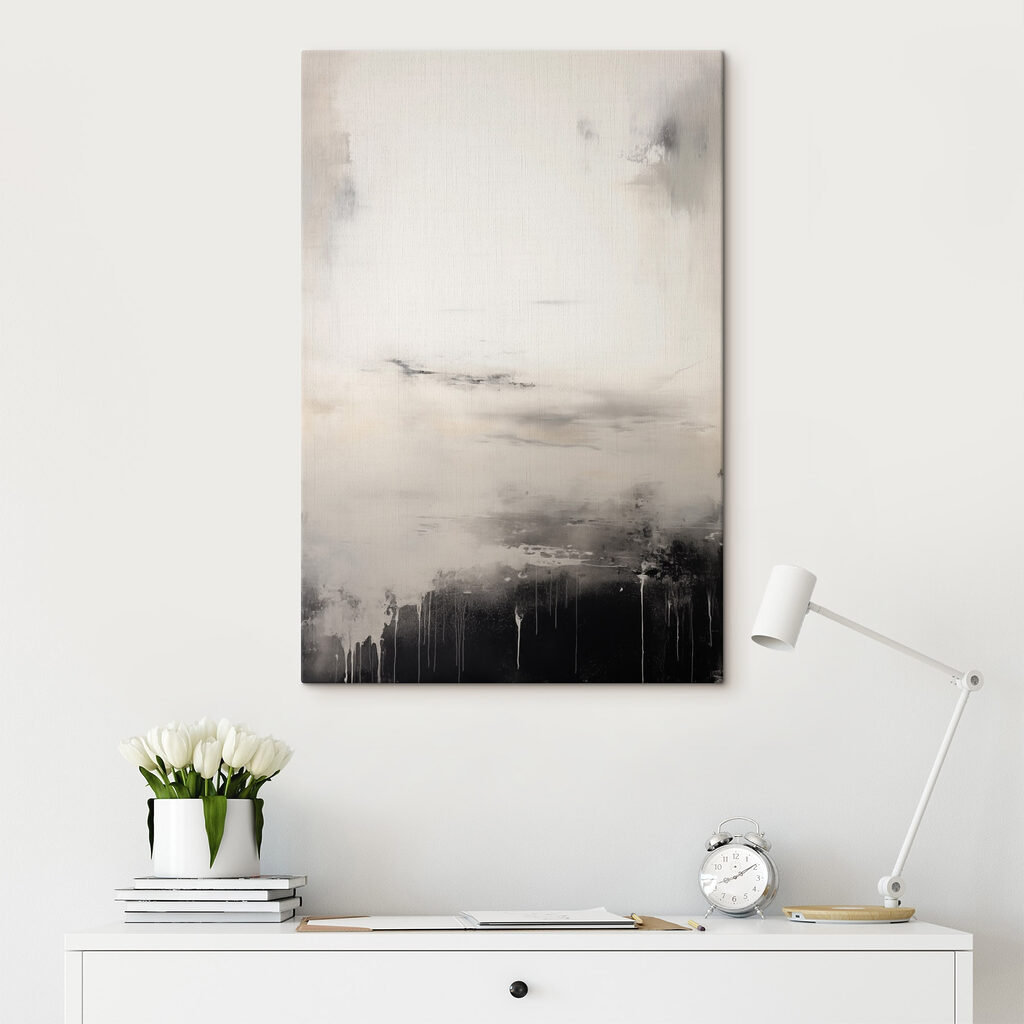 White and black painting