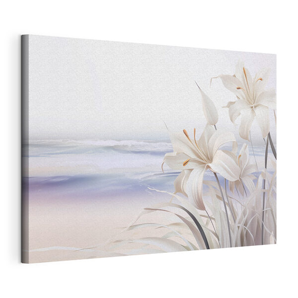 White flowers on a beach