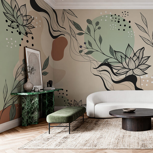 Disegno di fiori e foglie