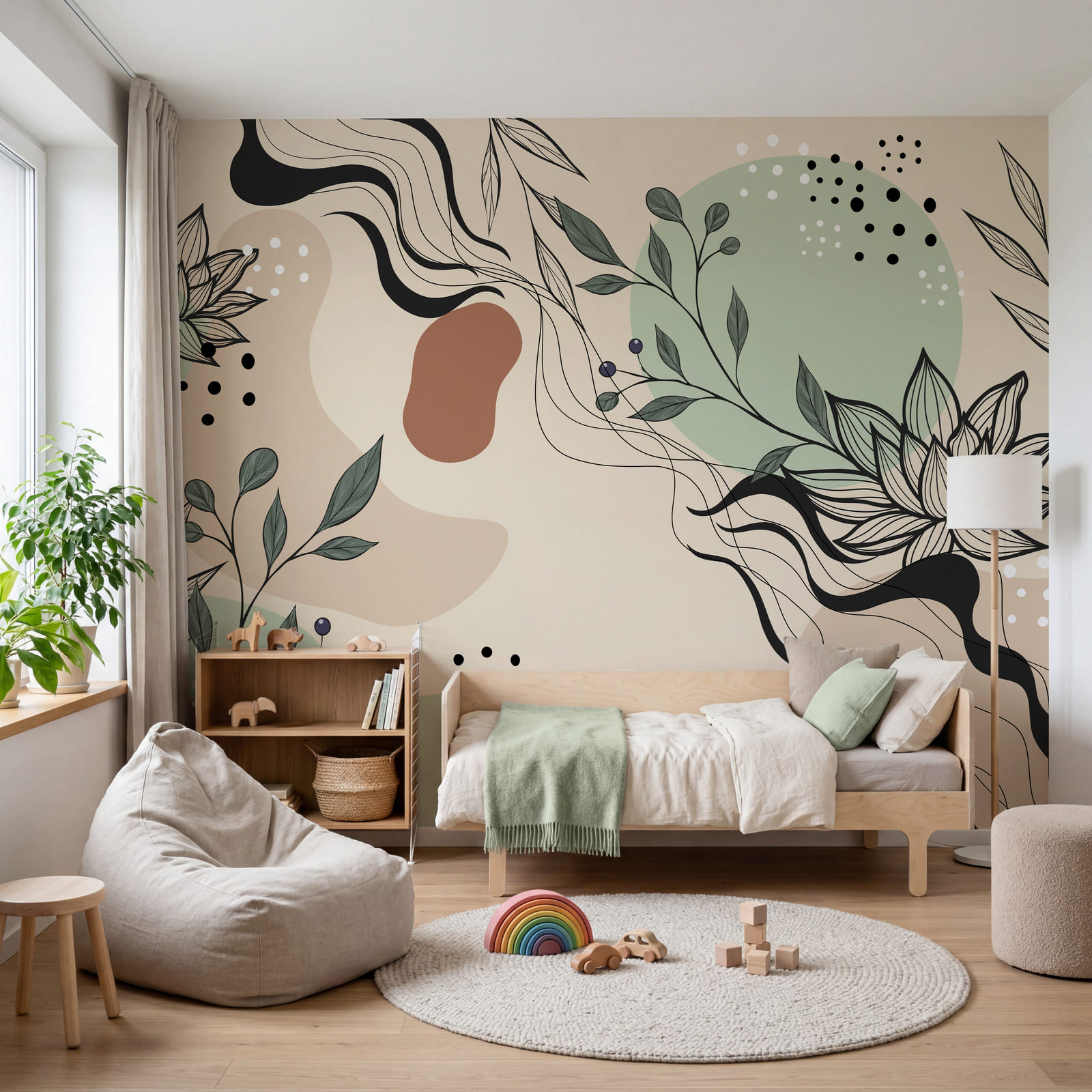Disegno di fiori e foglie