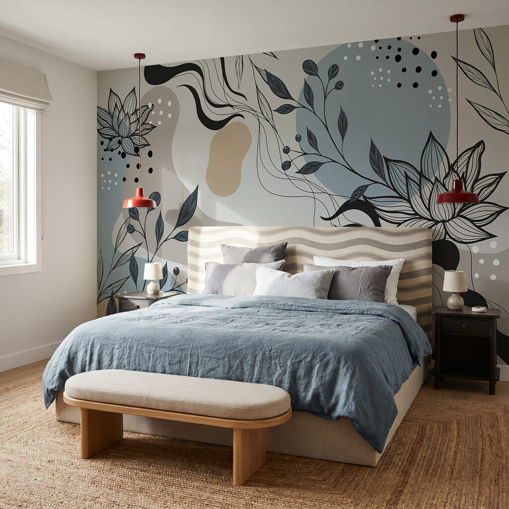 Disegno di fiori e foglie