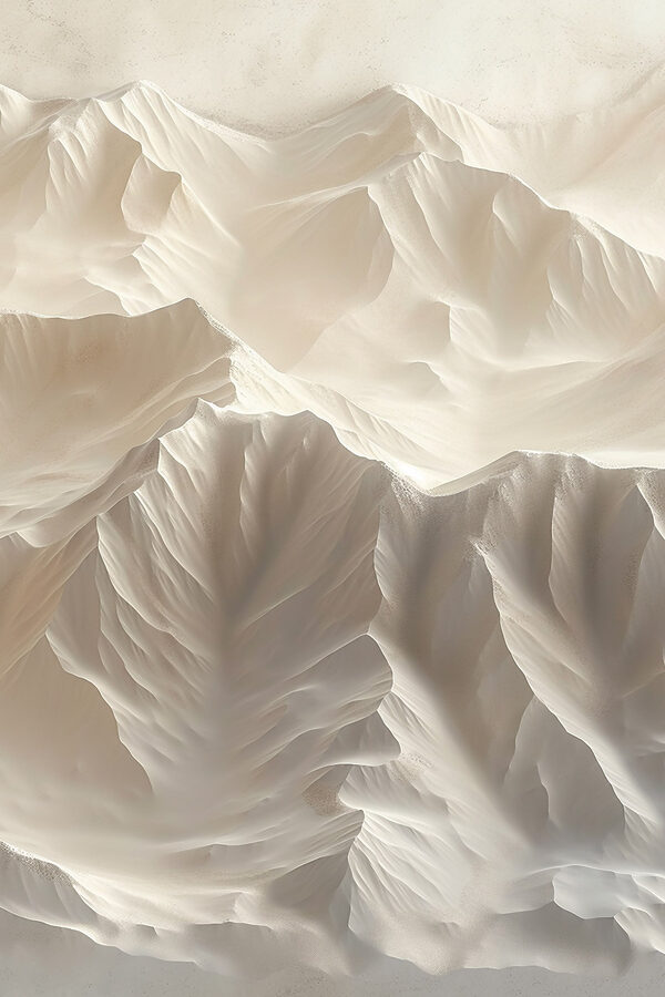 White mountain range with many layers of snow White mountain range with many layers of snow