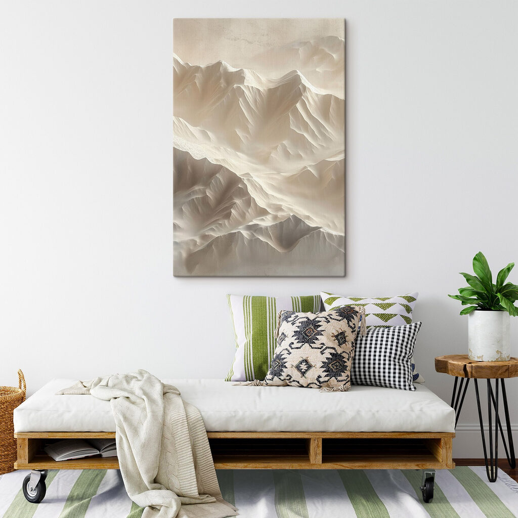 Aerial view of a snowy mountain