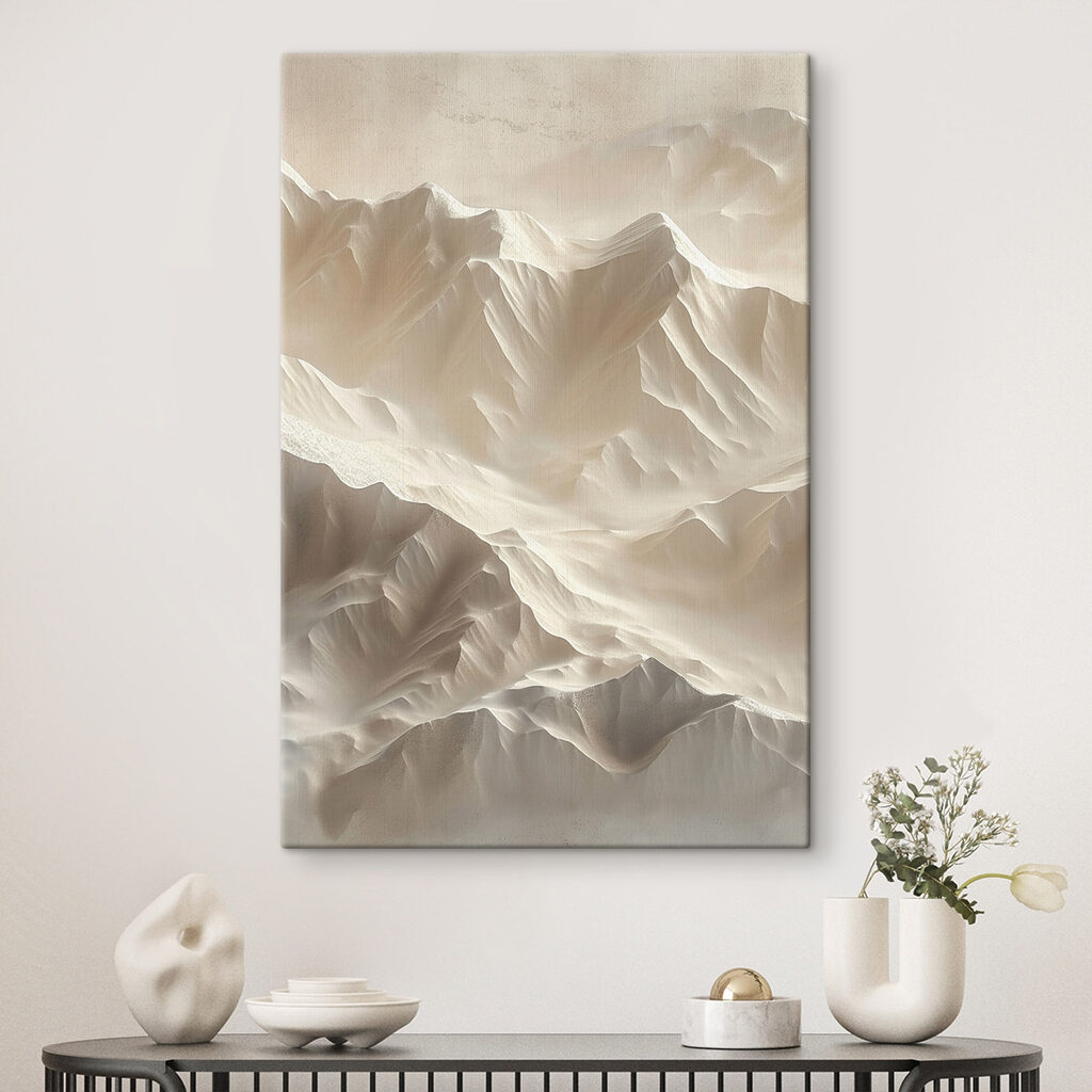 Aerial view of a snowy mountain