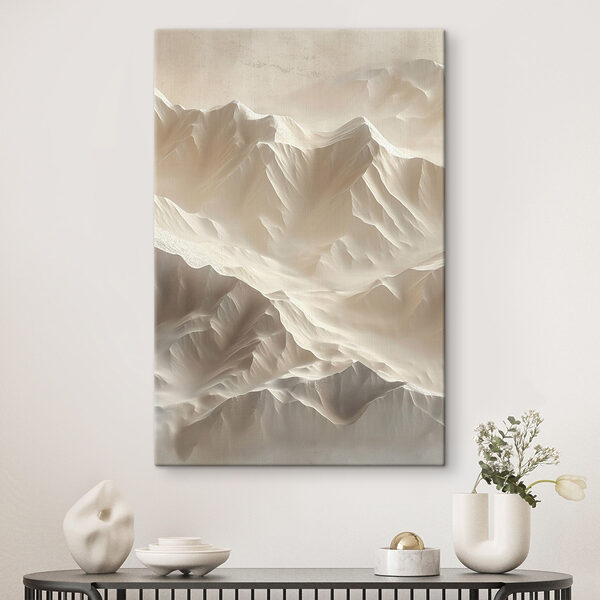 Aerial view of a snowy mountain