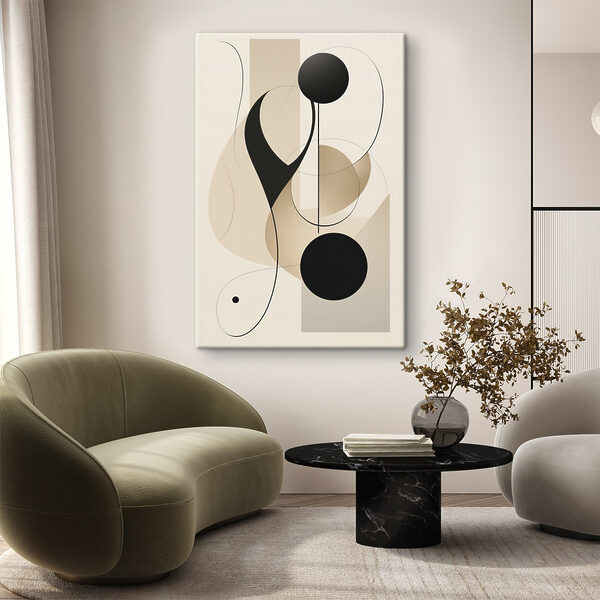 Black and tan art piece