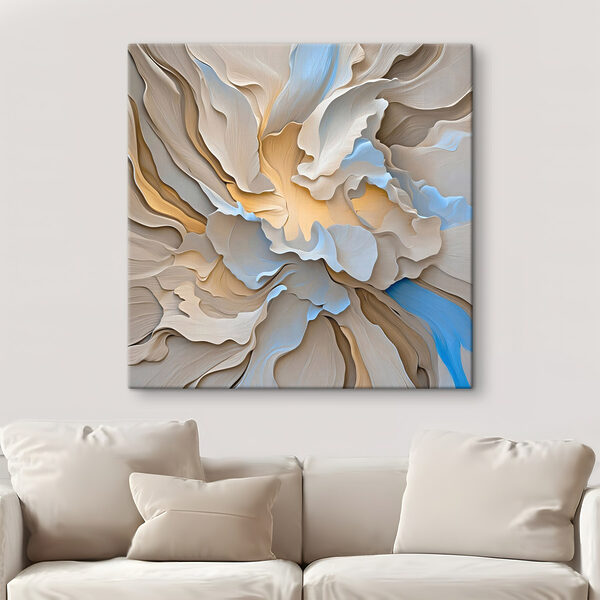 Soft waves of cream and blue hues