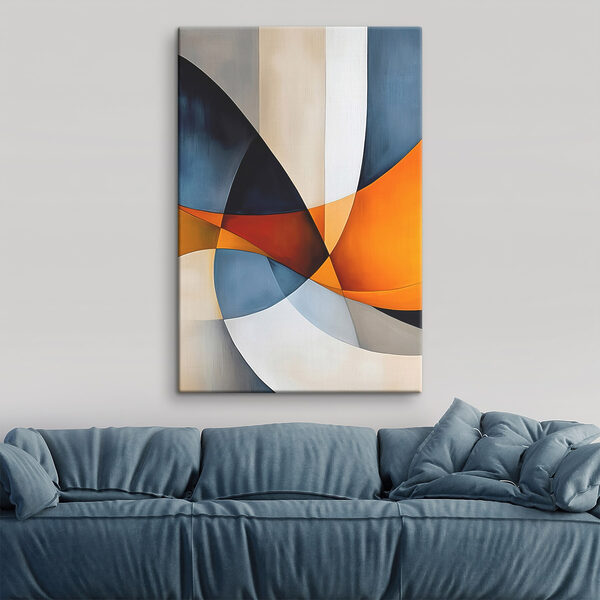 Quadri Opera d'arte dai colori vivaci con linee curve