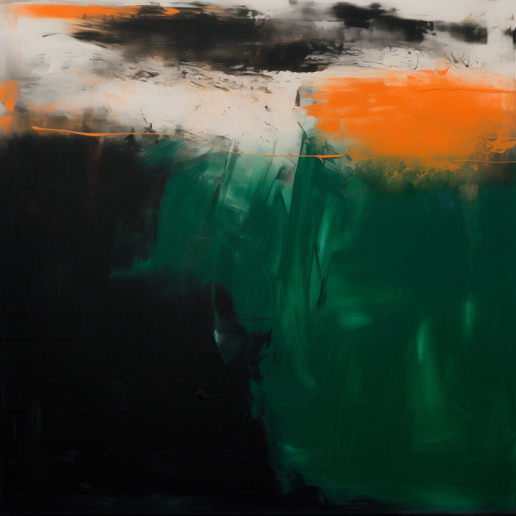 Painting of a green and black color